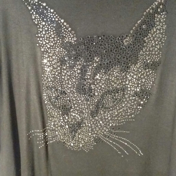 Helen and Heart Women's Black Cat Blouse XL - Picture 2 of 5